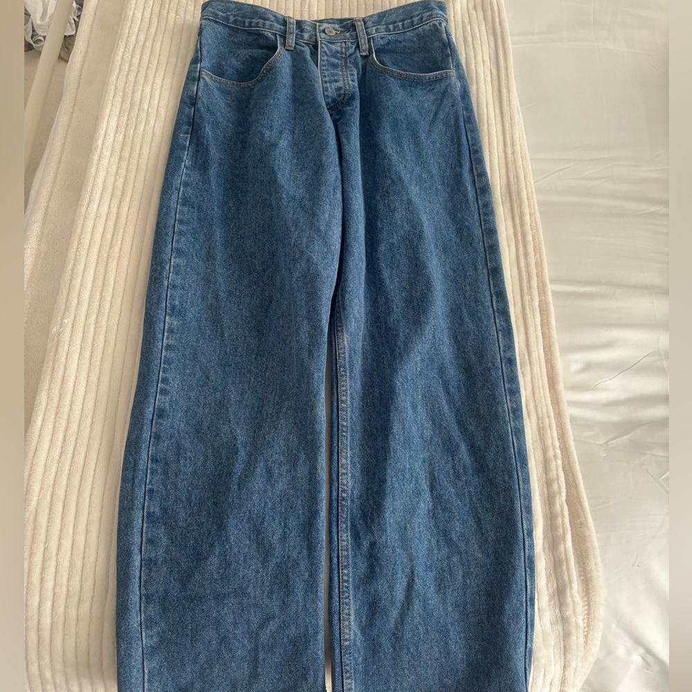 j. galt blue wide-leg jeans